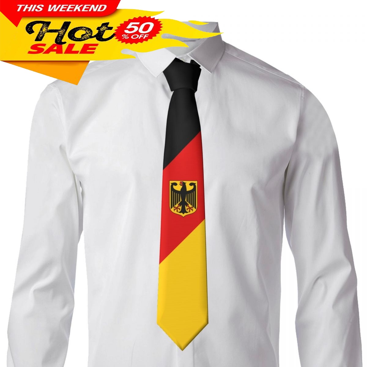 Germany Flag Tie Emblem Neckti - Women Fashion Necktie 评论和价格