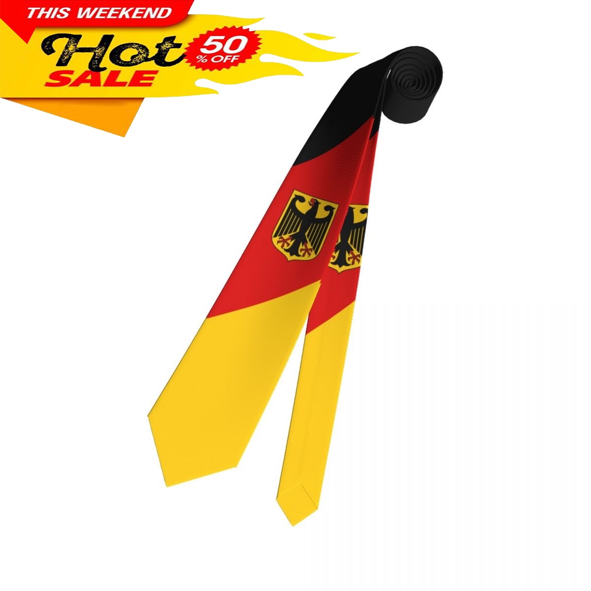 Germany Flag Tie Emblem Neckti - Women Fashion Necktie 评论和价格