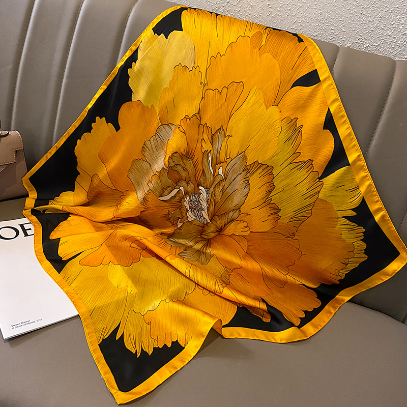 Print 70cm Silk Satin Headkerc - Women Fashion Necktie 评论和价格