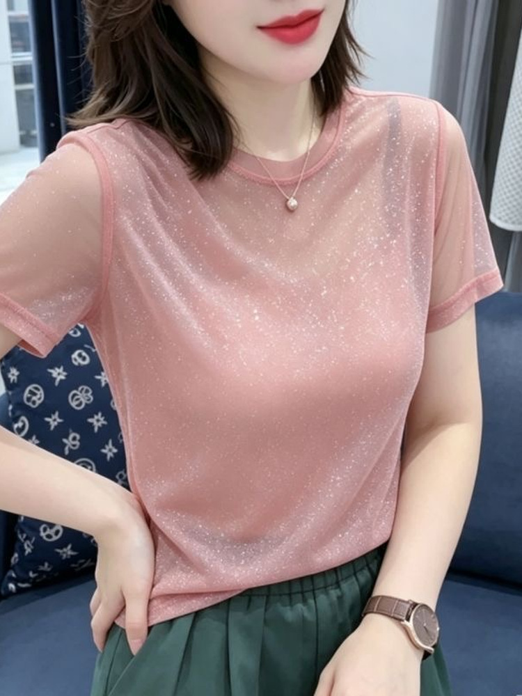 Shiny Sequin Elastic Net Sleev - Women Fashion Over The Years 评论和价格