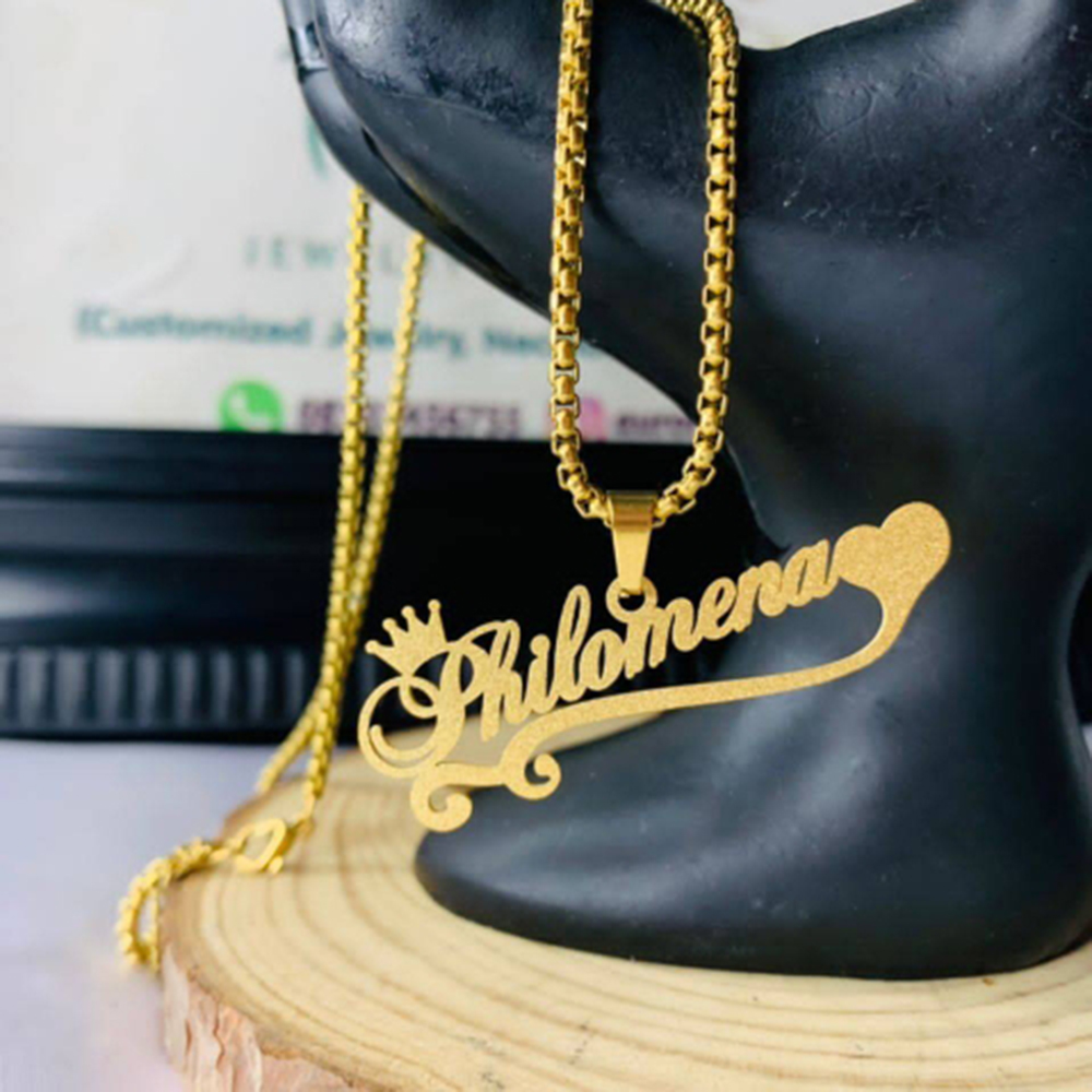 Custom Frosted Name Necklace f - Women Fashion Names 评论和价格