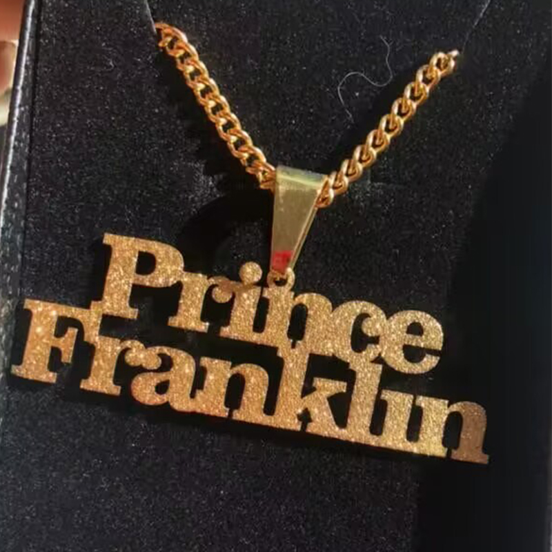 Custom Frosted Name Necklace f - Women Fashion Names 评论和价格
