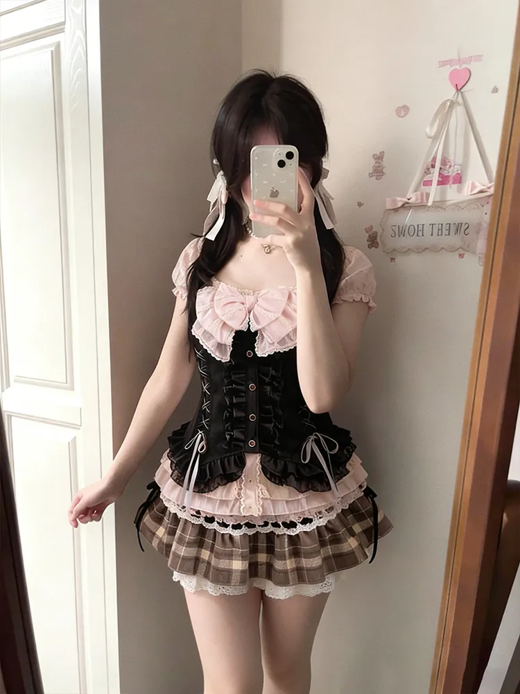 Japanese Sweet Three Piece Set - Lace Trim Cami 评论和价格